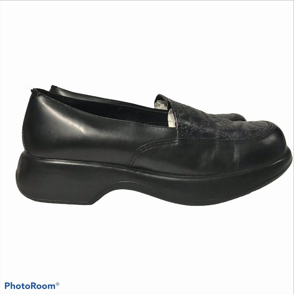 DANSKO Y2K Black Leather Closed Toe Chunky Loafer Slip On 10/41